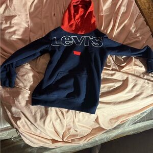 Levi's Dark Blue Hoodie with Red Accents